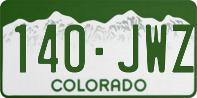 CO license plate 140JWZ