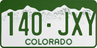 CO license plate 140JXY