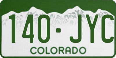 CO license plate 140JYC