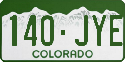 CO license plate 140JYE