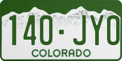 CO license plate 140JYO