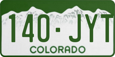 CO license plate 140JYT