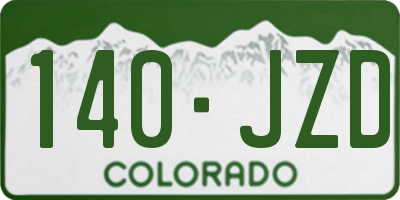 CO license plate 140JZD