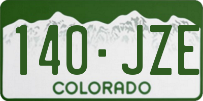 CO license plate 140JZE