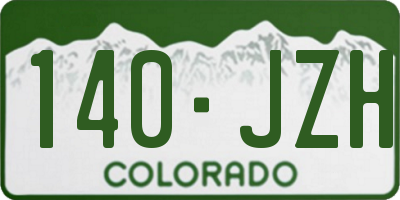 CO license plate 140JZH
