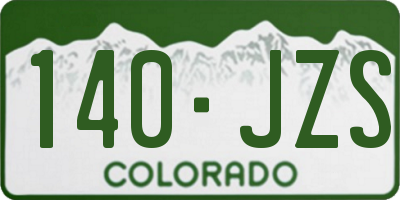 CO license plate 140JZS
