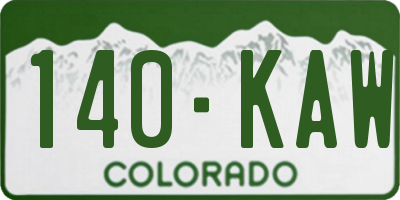 CO license plate 140KAW
