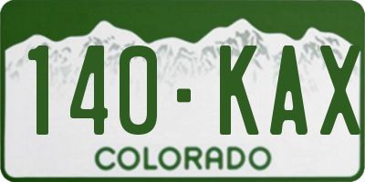 CO license plate 140KAX