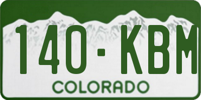 CO license plate 140KBM