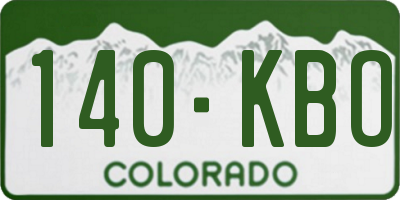 CO license plate 140KBO