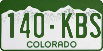 CO license plate 140KBS