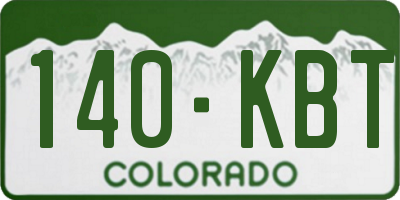 CO license plate 140KBT