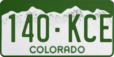 CO license plate 140KCE