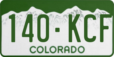 CO license plate 140KCF