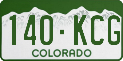 CO license plate 140KCG