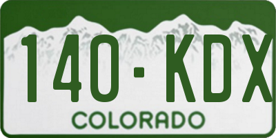CO license plate 140KDX