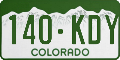 CO license plate 140KDY