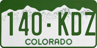 CO license plate 140KDZ