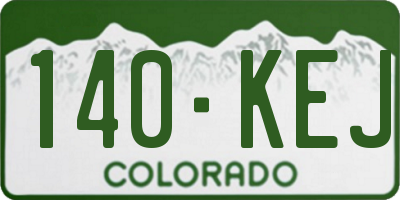 CO license plate 140KEJ