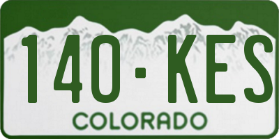 CO license plate 140KES