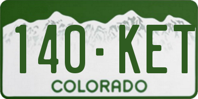 CO license plate 140KET