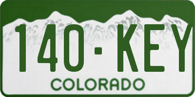 CO license plate 140KEY