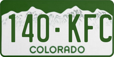 CO license plate 140KFC