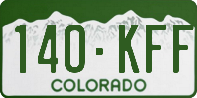 CO license plate 140KFF