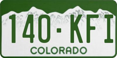 CO license plate 140KFI