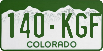 CO license plate 140KGF
