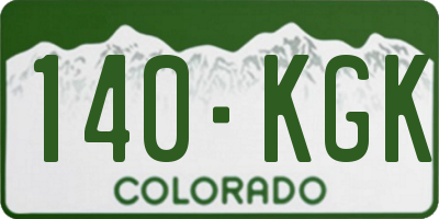 CO license plate 140KGK