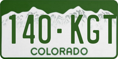 CO license plate 140KGT
