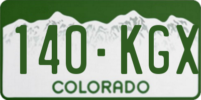 CO license plate 140KGX