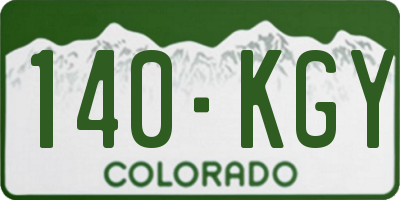 CO license plate 140KGY