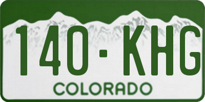 CO license plate 140KHG