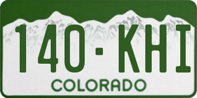 CO license plate 140KHI