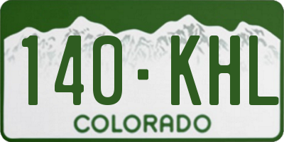 CO license plate 140KHL