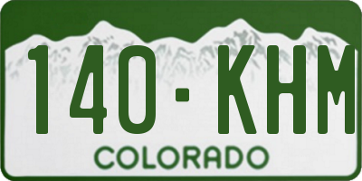 CO license plate 140KHM
