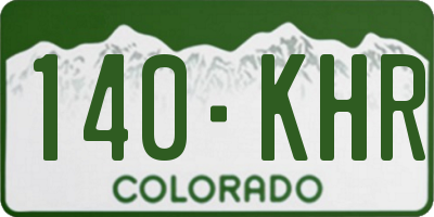 CO license plate 140KHR