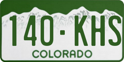 CO license plate 140KHS