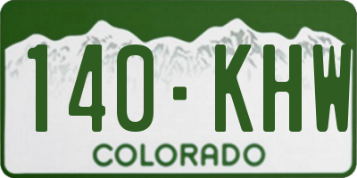 CO license plate 140KHW