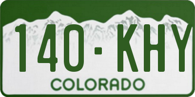 CO license plate 140KHY