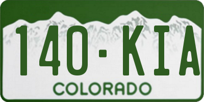 CO license plate 140KIA