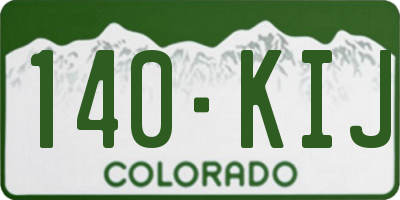CO license plate 140KIJ
