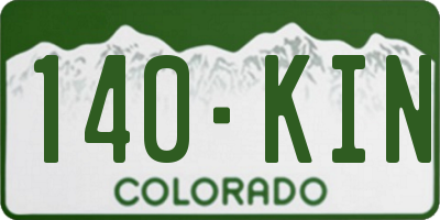 CO license plate 140KIN
