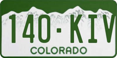 CO license plate 140KIV