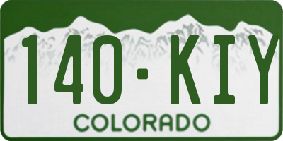 CO license plate 140KIY