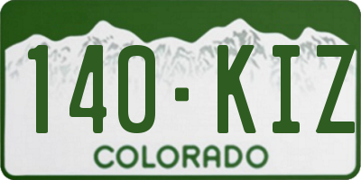CO license plate 140KIZ