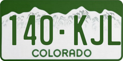 CO license plate 140KJL