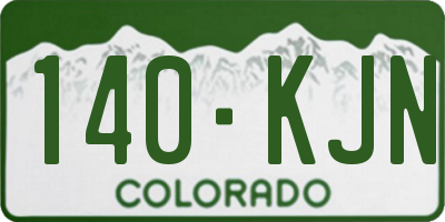 CO license plate 140KJN